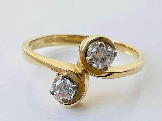 Vintage 18ct Gold Two-Stone Toi Et Moi Diamond Ring