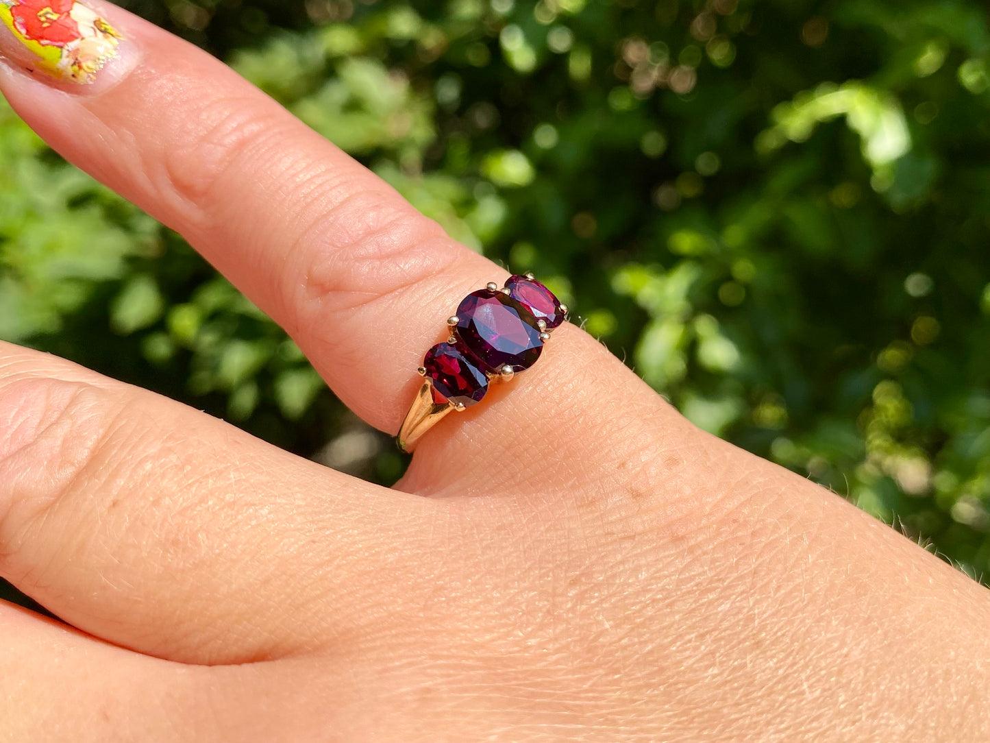 9ct Gold Rhodolite Garnet Ring