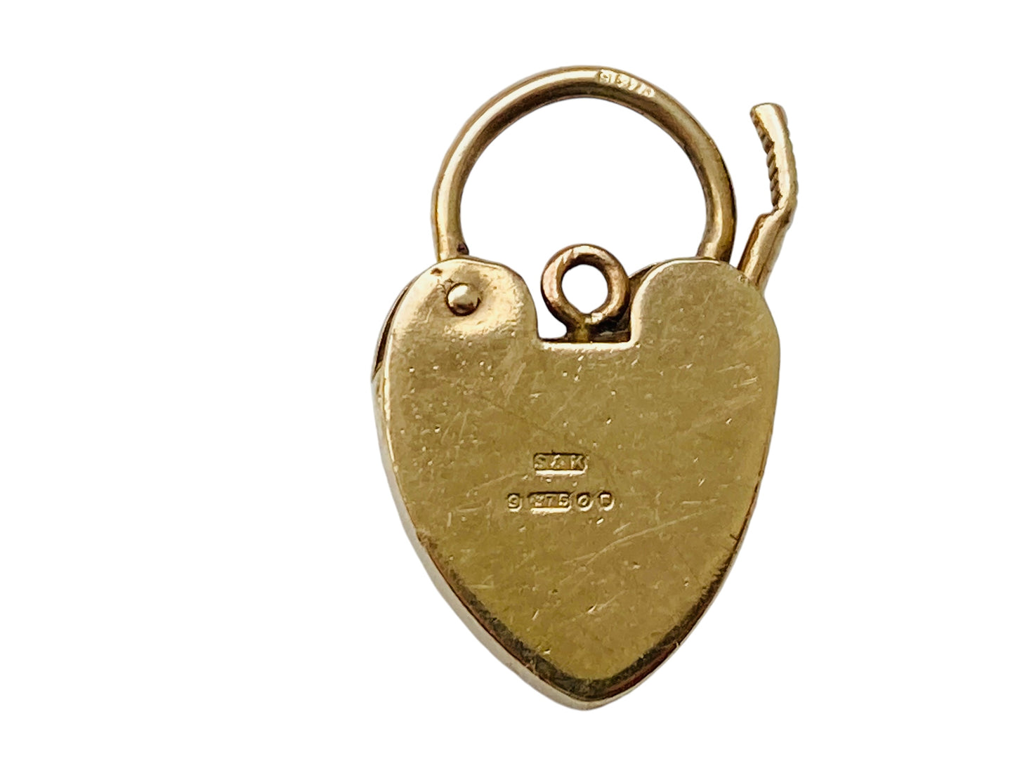 Vintage 9ct Gold Heart Padlock Clasp