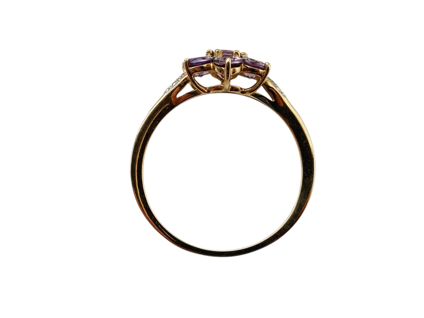 9ct Gold Spinel & Diamond Ring