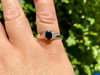 9ct Gold Sapphire & Diamond Ring