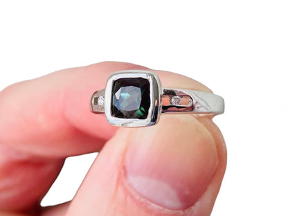 9ct Gold Tourmaline & Diamond Ring