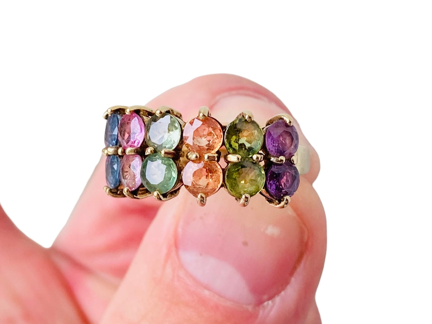9ct Gold Multi-Coloured Sapphire Ring