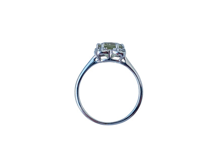 9ct Gold Prasiolite & Diamond Ring