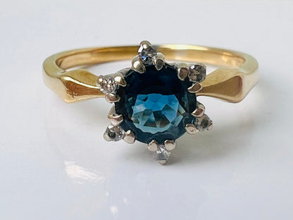 Vintage 18ct Gold Sapphire & Diamond Ring