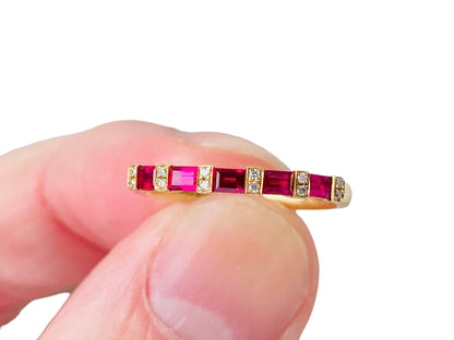 18ct Gold Ruby & Diamond Ring