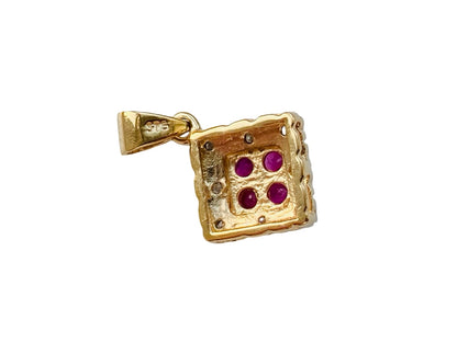 9ct Gold Ruby & Diamond Pendant