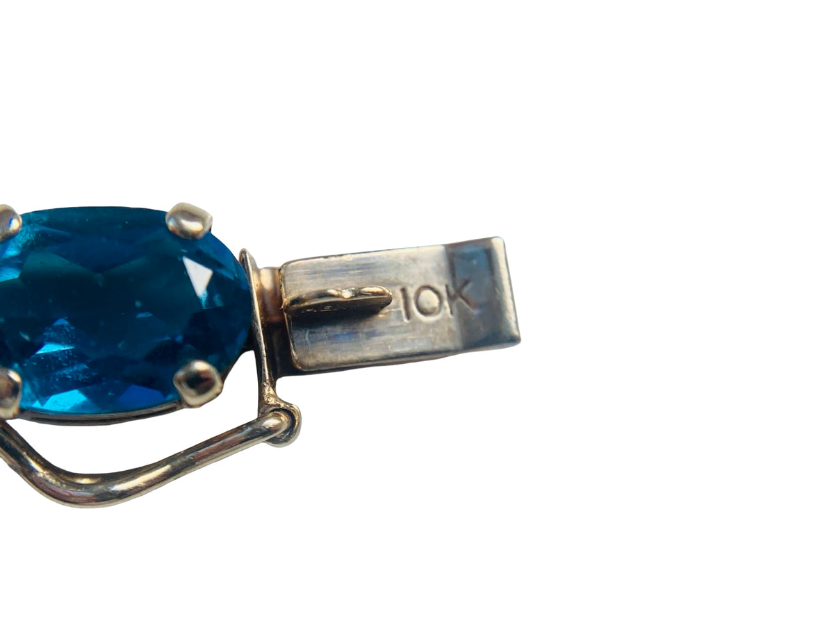 Vintage 10ct Gold Topaz & Diamond Bracelet