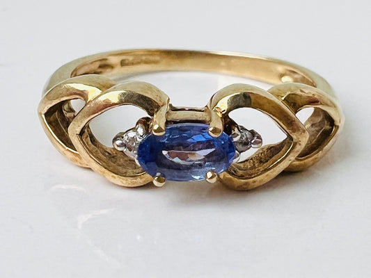 9ct Gold Tanzanite & Diamond Ring