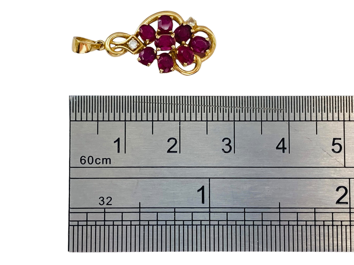 18ct Gold Ruby & Diamond Pendant