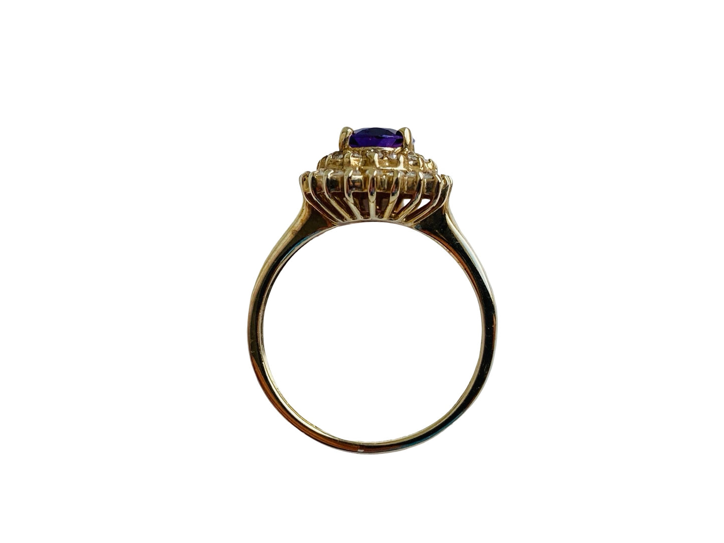 9ct Gold Amethyst & Diamond Ring
