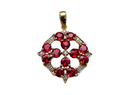 9ct Gold Ruby & Diamond Pendant