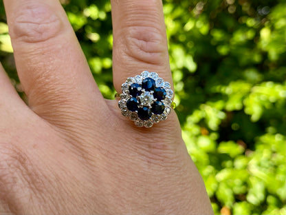 Vintage 18ct Gold Sapphire & Diamond Ring