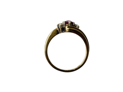 Vintage 9ct Gold Ruby & Diamond Ring