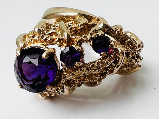 Vintage 9ct Gold Amethyst Ring
