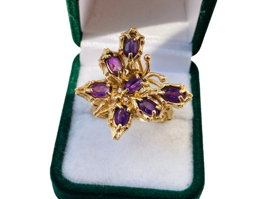 14ct Gold Amethyst Butterfly Ring