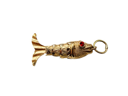 Vintage 14ct Gold Articulated Fish Pendant