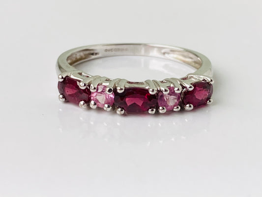 9ct Gold Pink Sapphire & Rhodolite Garnet Ring