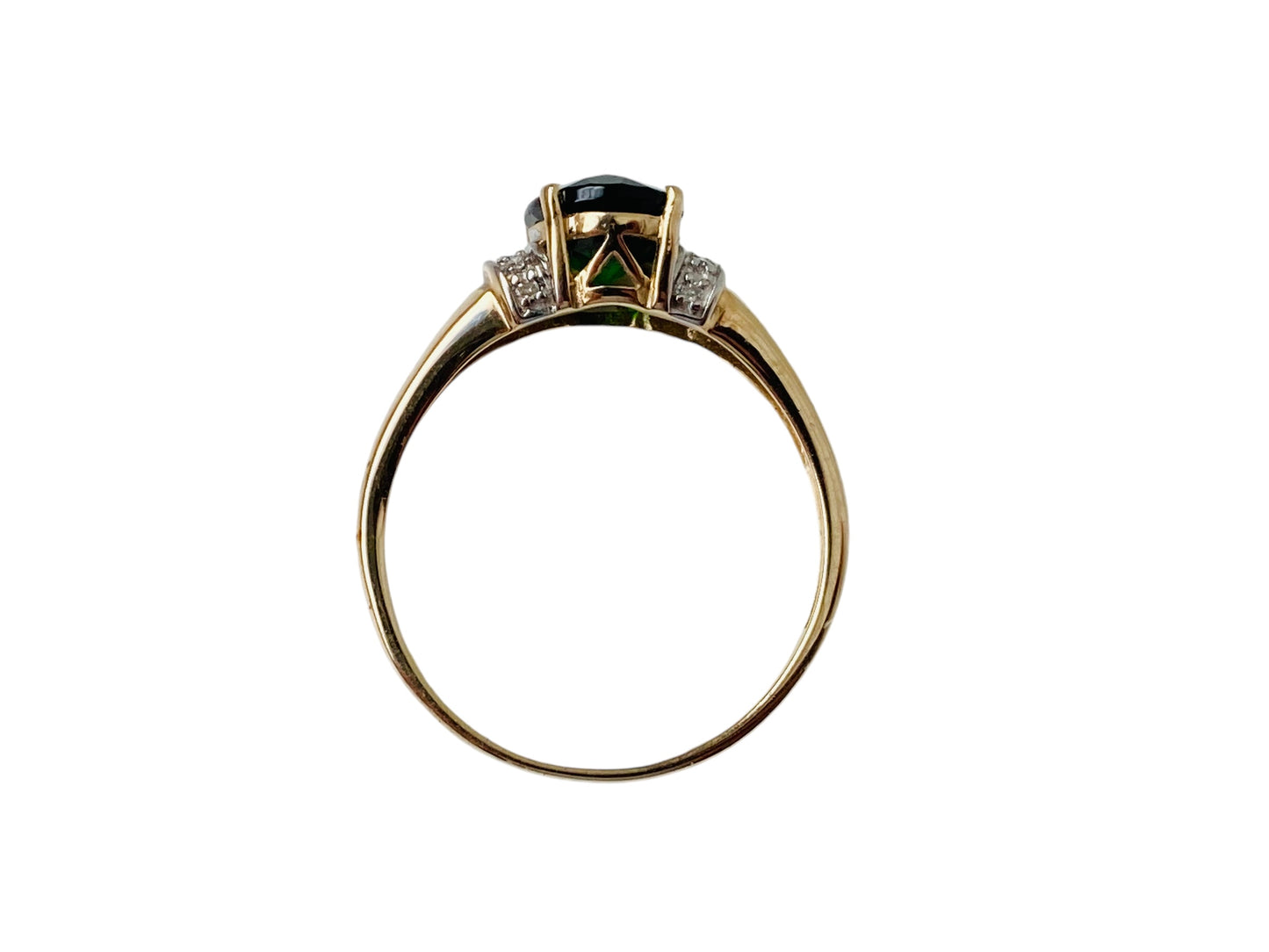 9ct Gold Diopside & Diamond Ring