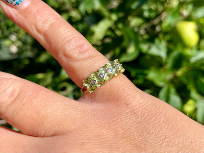9ct Gold Peridot & Diamond Ring