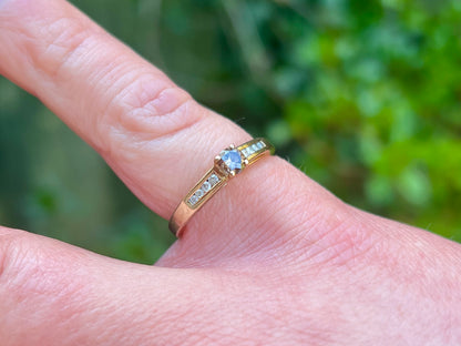 9ct Gold Champagne & White Diamond Ring