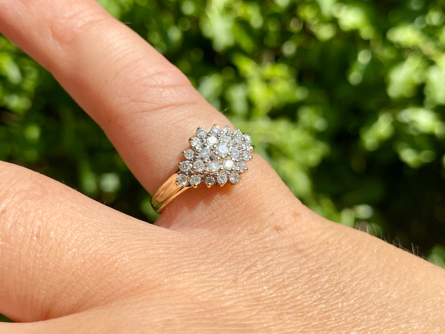 9ct Gold 0.50ct Diamond Cluster Ring