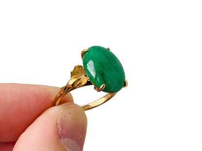 Vintage 14ct Gold Jade Ring