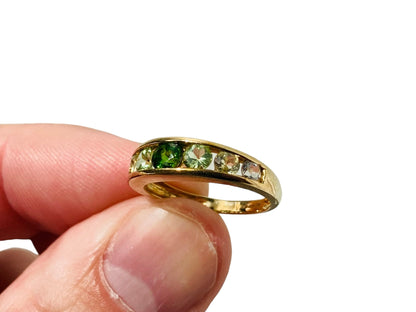 9ct Gold Diopside & Peridot Ring