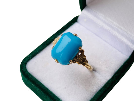 Vintage 9ct Gold Turquoise Ring