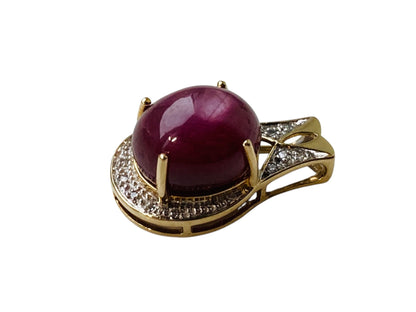 9ct Gold Ruby & Diamond Pendant