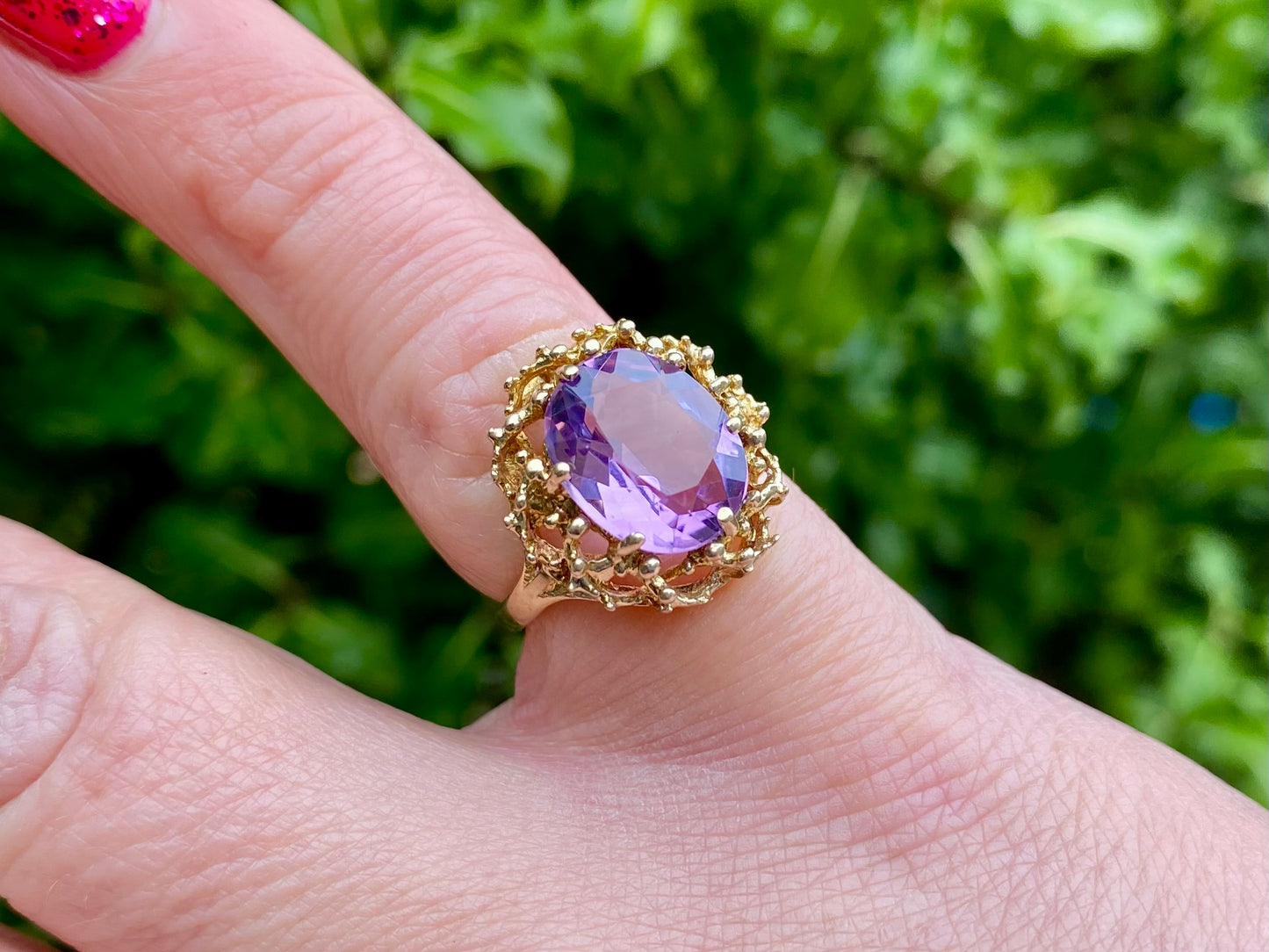 Vintage 9ct Gold Amethyst Ring
