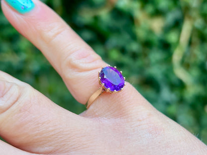 Vintage 9ct Gold Amethyst Ring