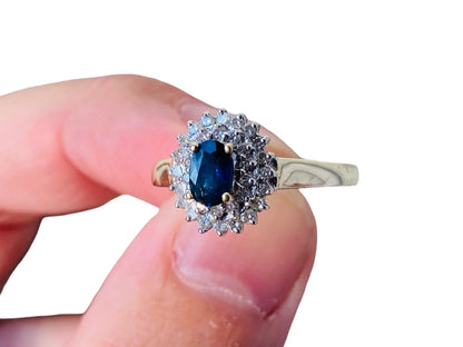 9ct Gold Sapphire & Diamond Ring