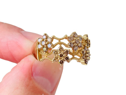9ct Gold Champagne Diamond Daisy Ring