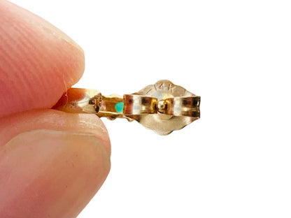 14ct Gold Emerald & Diamond Earrings