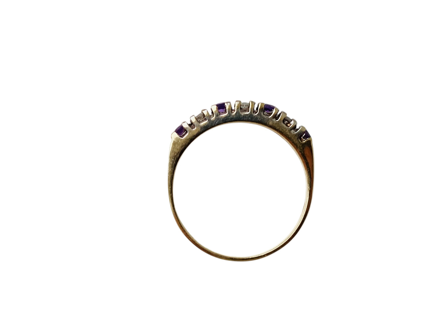 9ct Gold Amethyst & Diamond Ring