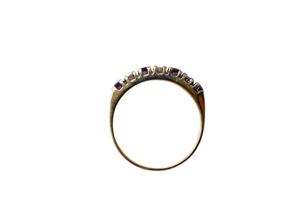 9ct Gold Amethyst & Diamond Ring