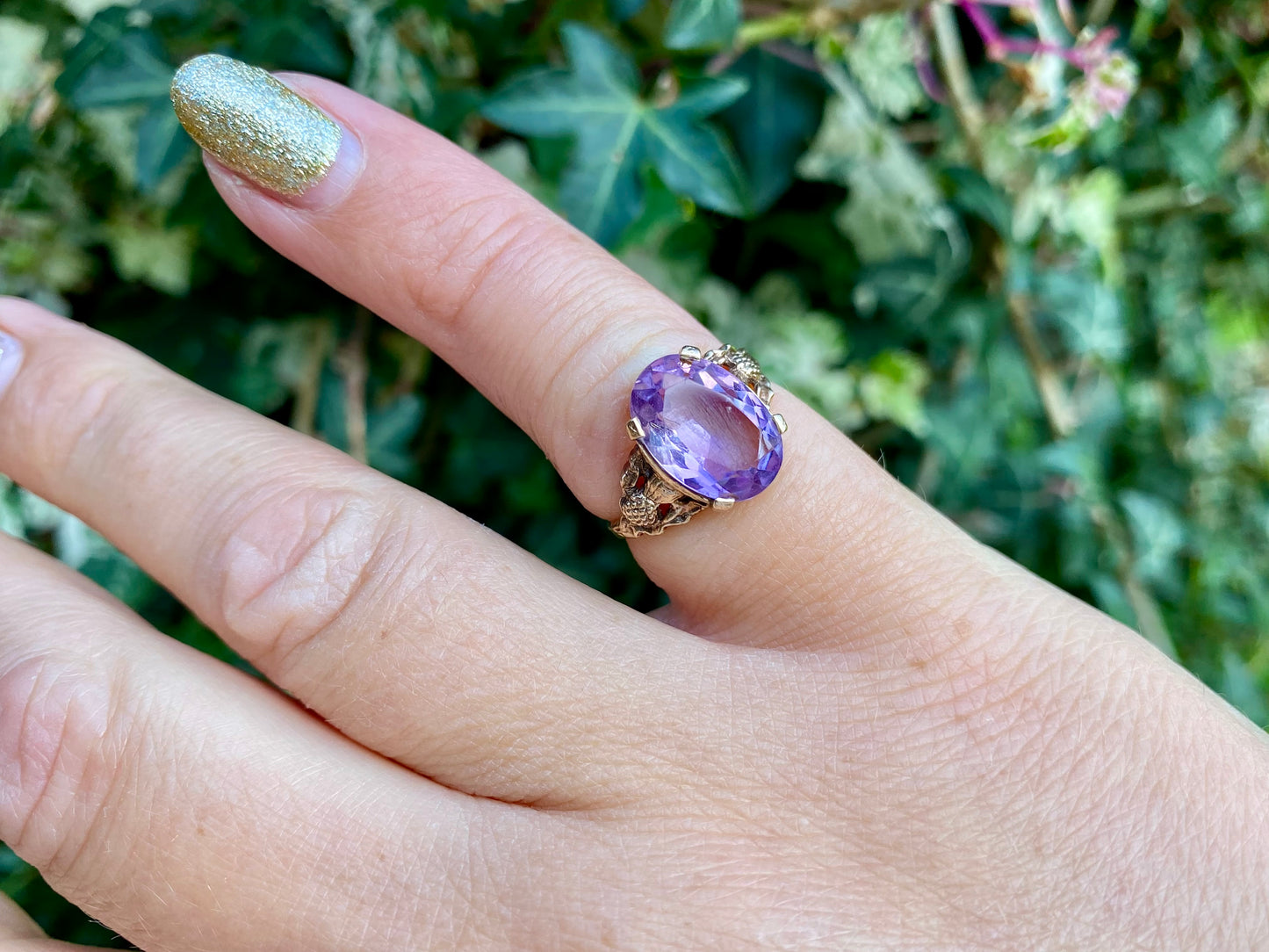 Vintage 9ct Gold Amethyst Ring