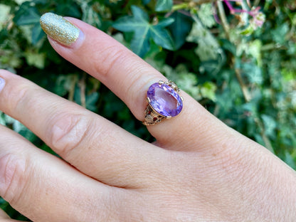 Vintage 9ct Gold Amethyst Ring