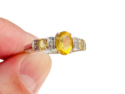 9ct Gold Scapolite & Diamond Ring