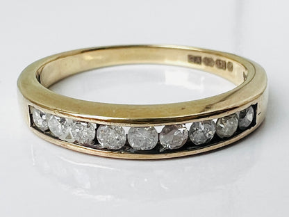 9ct Gold Nine-Stone 0.25ct Diamond Ring