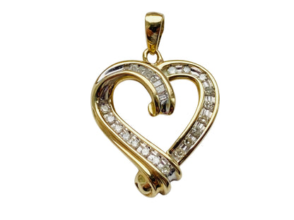 9ct Gold Diamond Heart Pendant
