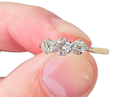 Antique 18ct Gold Three-Stone Diamond Ring