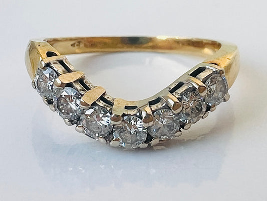 Vintage 18ct Gold Diamond Curve Ring