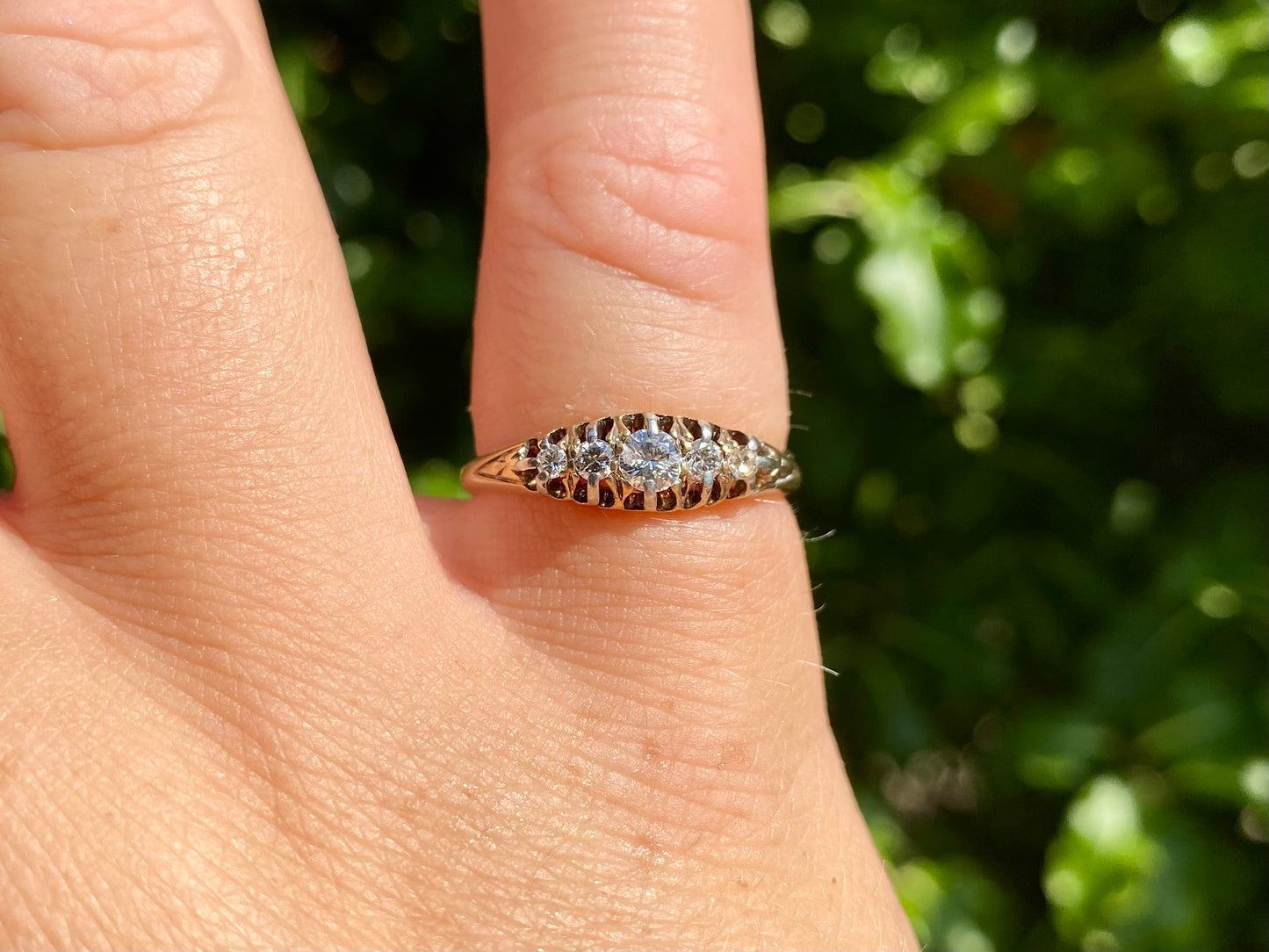 Antique 18ct Gold Five-Stone Diamond Ring