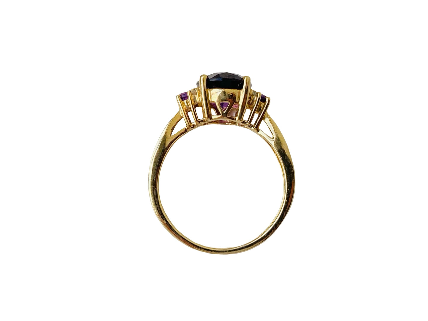 9ct Gold Amethyst & Diamond Ring