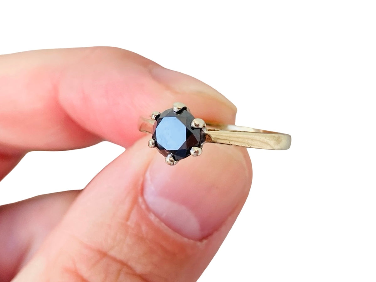 9ct Gold Black Diamond Ring