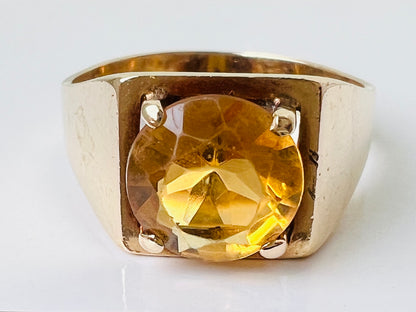 Vintage 9ct Gold Citrine Ring