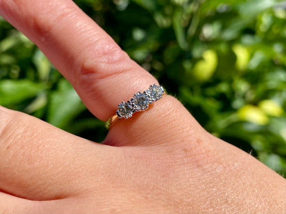 Vintage 18ct Gold Three-Stone Diamond Ring