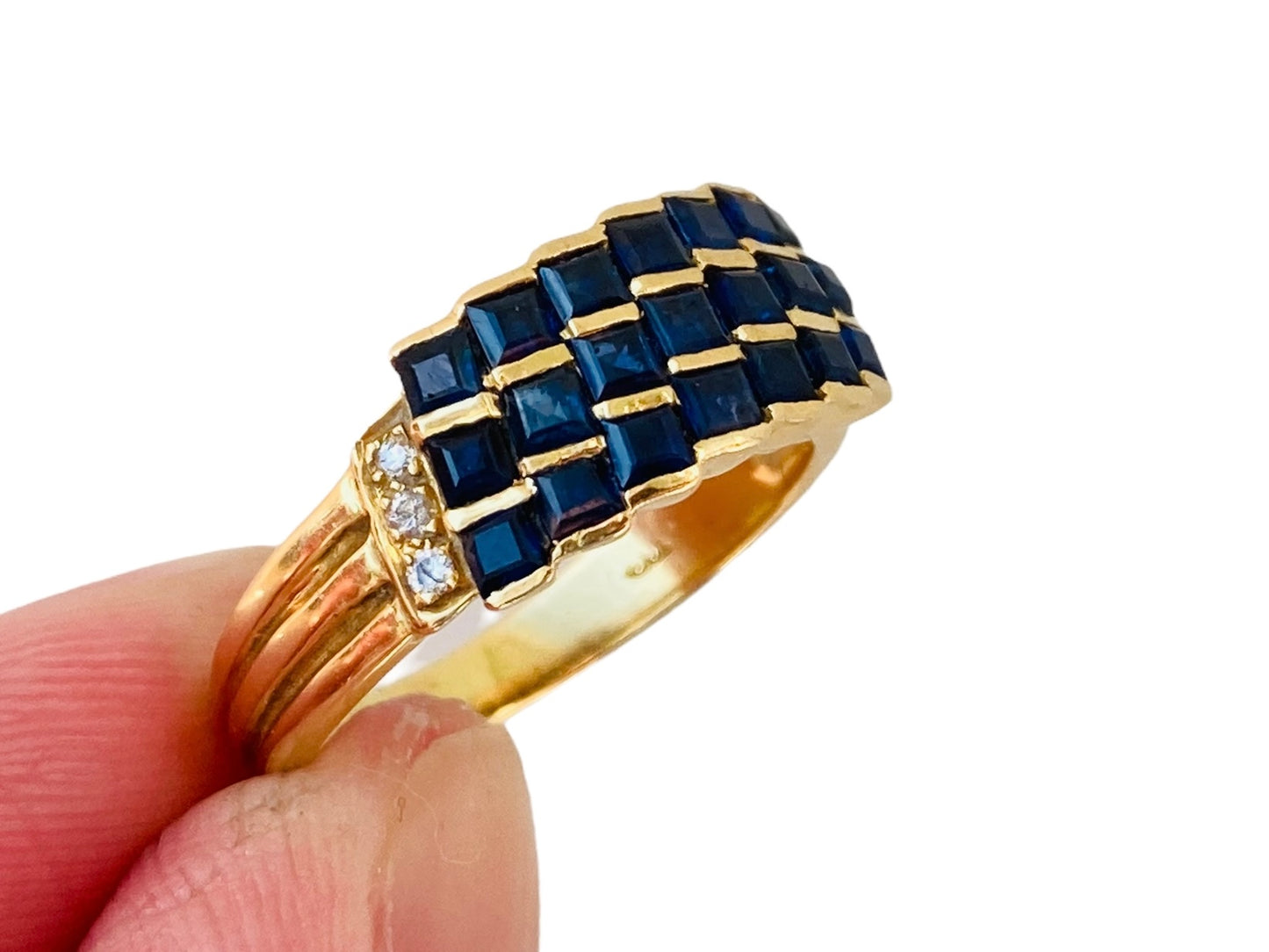 Vintage 18ct Gold Sapphire & Diamond Ring